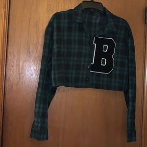 *3 for $25* SHEIN Plaid Letter Cropped Top size L